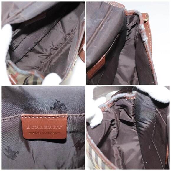 BURBERRY Nova Check Shoulder Bag Canvas Beige Auth - Picture 14 of 16